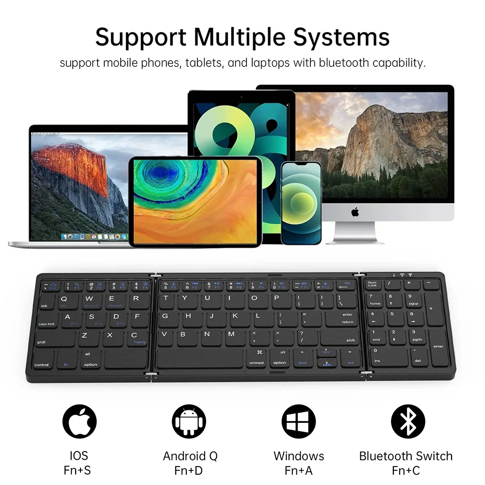 Foldable Wireless Bluetooth Keyboard